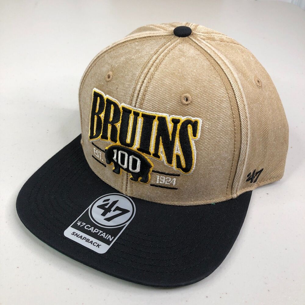Boston Bruins Hat Centennial 47 Captain Snapback Cap Khaki 100th Anniversary New